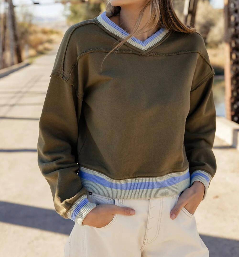 NEW FREE PEOPLE rio sweatshirt in olive